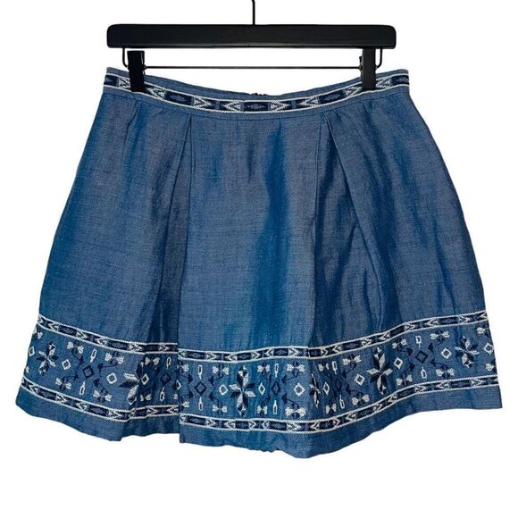 Sea New York Denim Cotton Embroidered Skirt size 10 - Picture 2 of 12